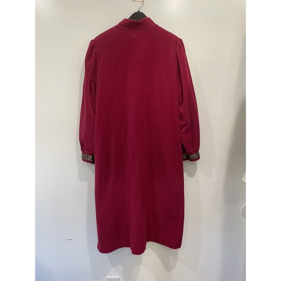 Vtg Vanity Fair Women Velvet Velour Zip Up Embroidered Robe House Coat USA L - Picture 5 of 5